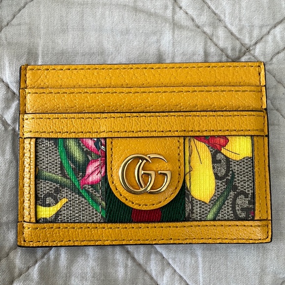 Gucci Flora Print Marmont Card Holder - Picture 1 of 17